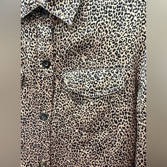 WORTHINGTON | Leopard Print Button Front Jacket Silk Y2K Style | Medium - Picture 4 of 7